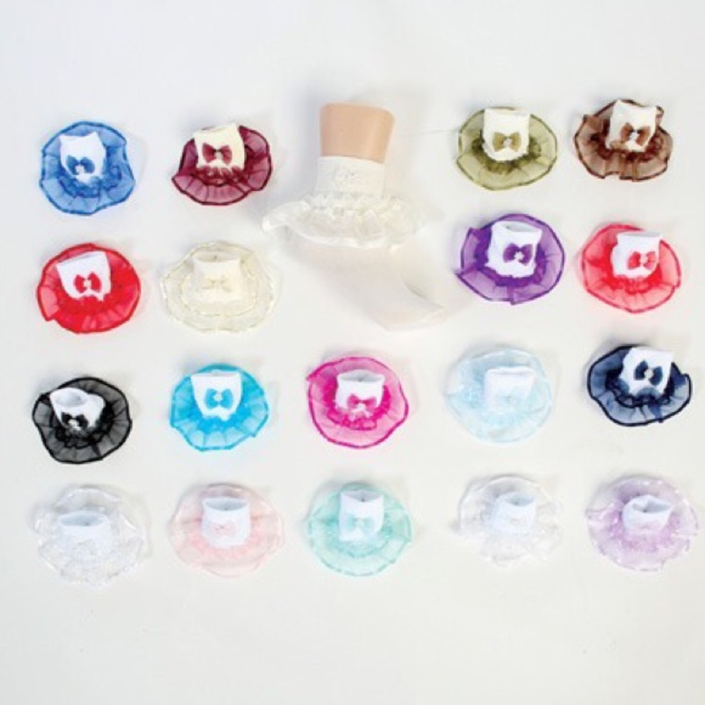 Girls Socks with Color Ruffled Organza Ribbon